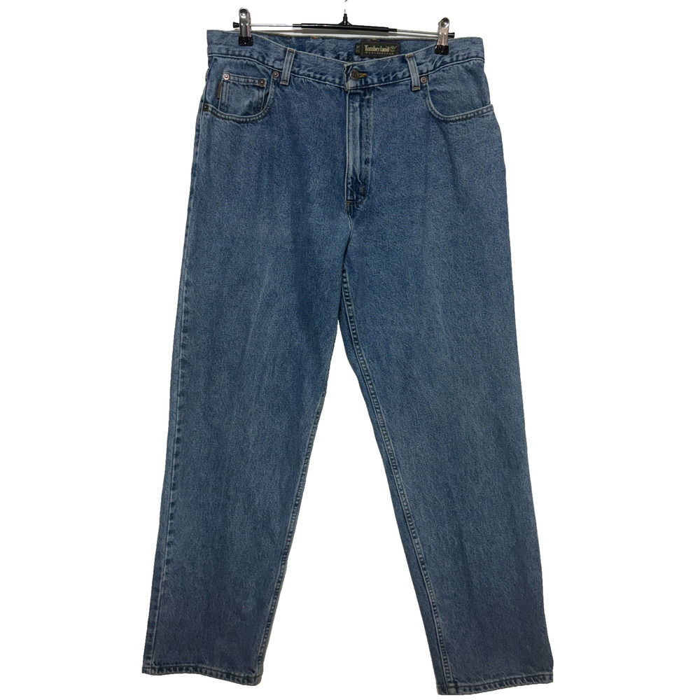 Timberland Jeans Mens 36X32 Blue Baggy Y2K Loose Denim Weathergear Straight Leg‎
